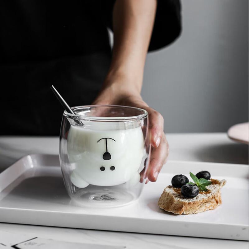 Shengfuyuan Cartoon Bear Kids Glass Water Bottle