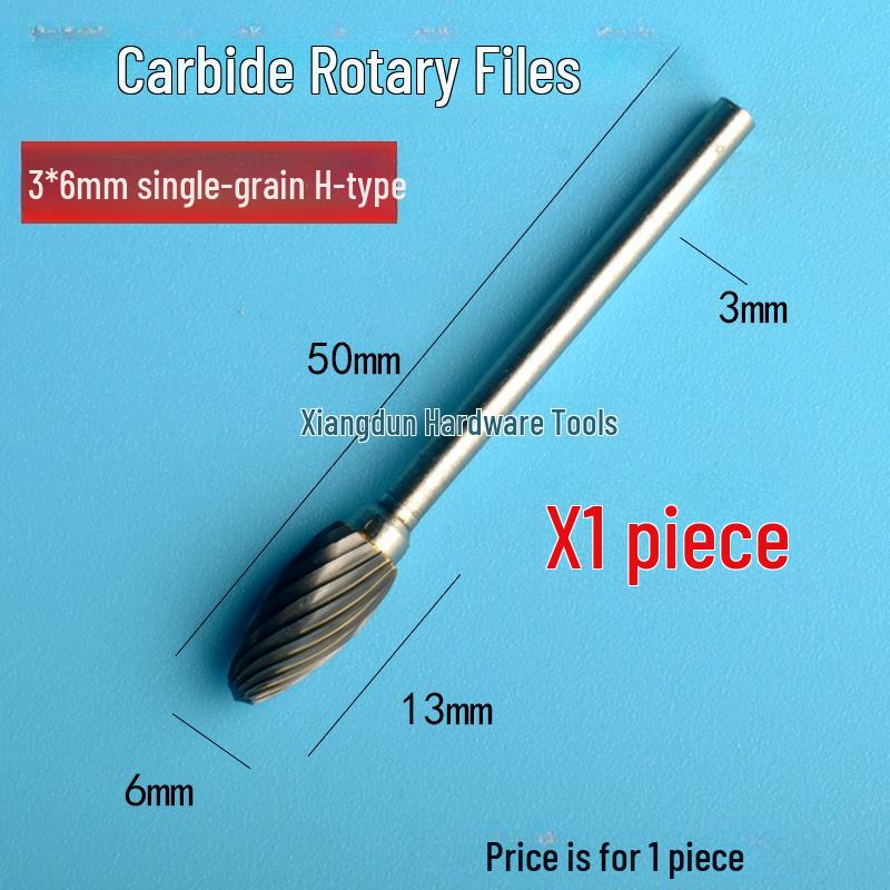 Tungsten Steel Carbide Rotary File Set - Double Grain Engraving and Milling Cutter for Woodworking, 3x6mm