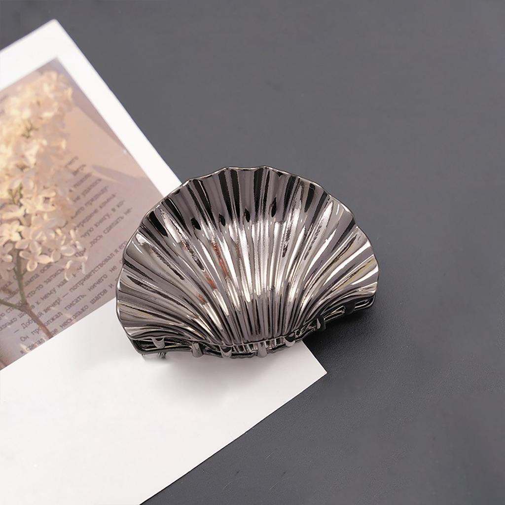 Elegant Gold Metal Shell Hair Claw Clip For Long Hair Women Practical And Stylish Hair Accesories Party Hairpin Headwear