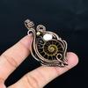 Ammonite Fossil 999 Copper Wire Wrapped Pendant, Handmade Gemstone Jewelry Pendant For Memorial Day