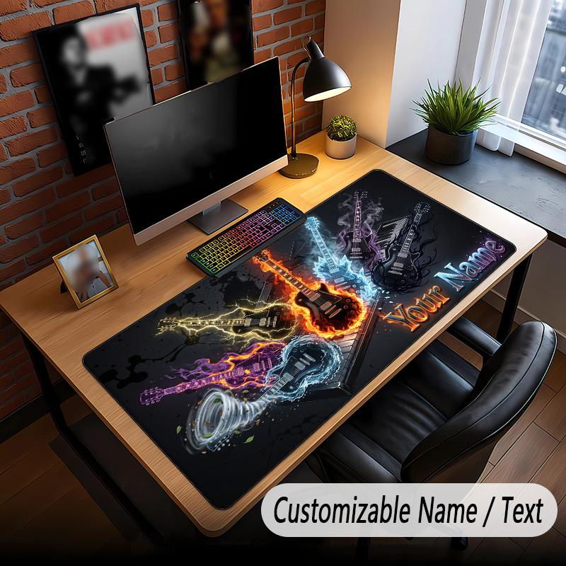 Muziek Gitaar Thema Aangepaste Muismat Gepersonaliseerd Met Naam Tekst Aangepaste Bureau Mat Voor Kantoor Huisdecoratie