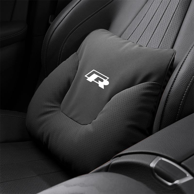Car Seat Soft Headrest Suede Neck Pillow Waist Cushioning For VW GTI Polo Golf Passat MK678 Tiguan Arteon CC Taigo T-ROC Hub Cap