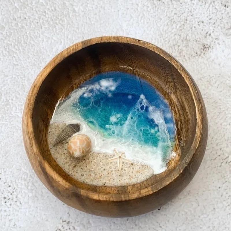 1PC sea world in bowl Handmade ocean bowl ornament Beach micro world