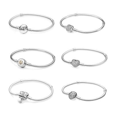 100 % 925 Sterling Silber Pfanne Hochwertiges klassisches Herzarmband zur kostenlosen Geschenklieferung an Freunde
