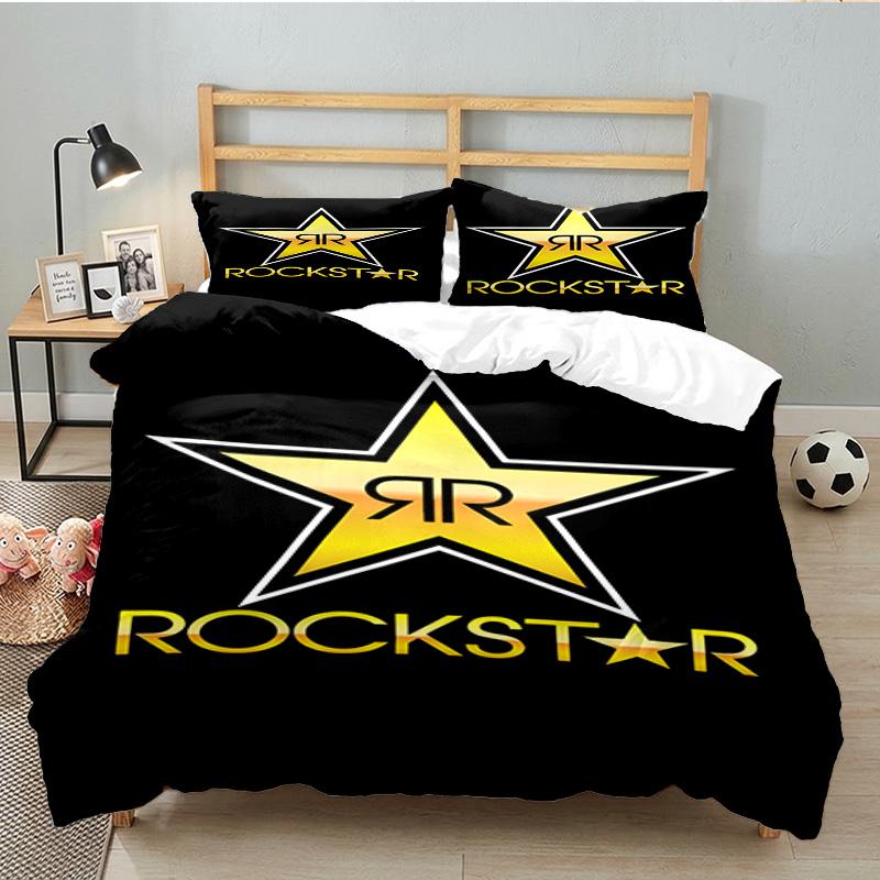 3PCS Rock Energy Bedding Set Printed Duvet Cover Closure Includes 1 Duvet Cover & 2 Pillowcases for All Seasons Bedroom Decor