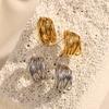 MamacitaSlay 316L Stainless Steel Multi Layer C Shaped Earrings Commuting Waterproof Jewelry Women's 18K Gold-plated Earrings