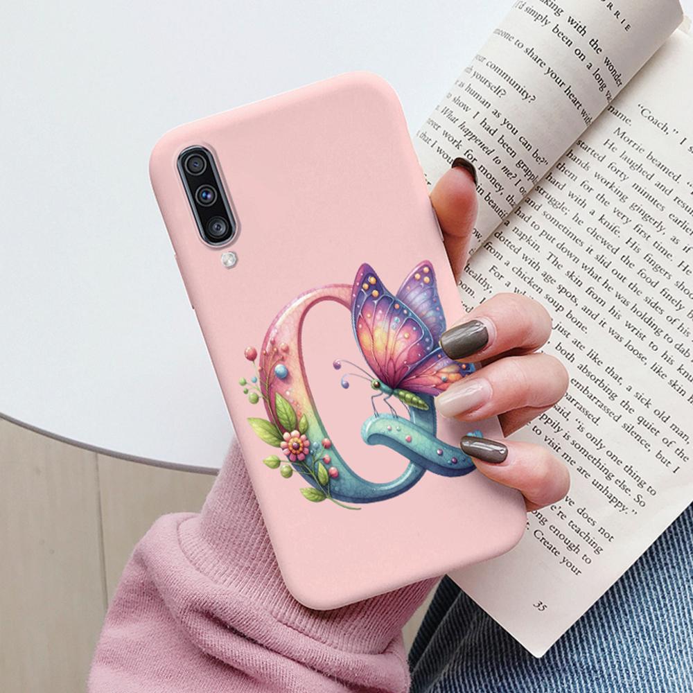 Colorful Letter Love Flower Butterfly Phone Case For Samsung Galaxy A50 A50S A06 A10 A11 A07 Girls Shell Shockproof Bumper Cover