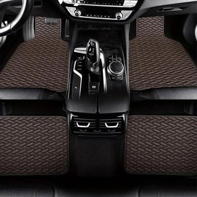 4-teiliges Kunstleder-Universal-Auto-Fußmatten-Set, wasserdicht, Auto-Fußpolster-Set, Schutz, Auto-Innenraum-Teppichzubehör