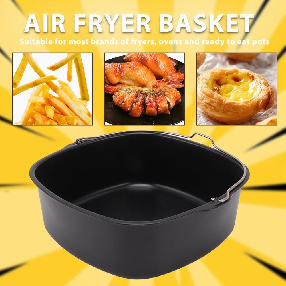 Carbon Steel Baking Cake Tin With Handle Bread Baking Pan Fryer Cake Pan Air Fryer Accessories