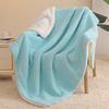 Double-Layer 100% Polyester Eco-Friendly Luxury Lamb Flannel Sherpa Blanket Winter Solid Color Thick Knitted Quilt