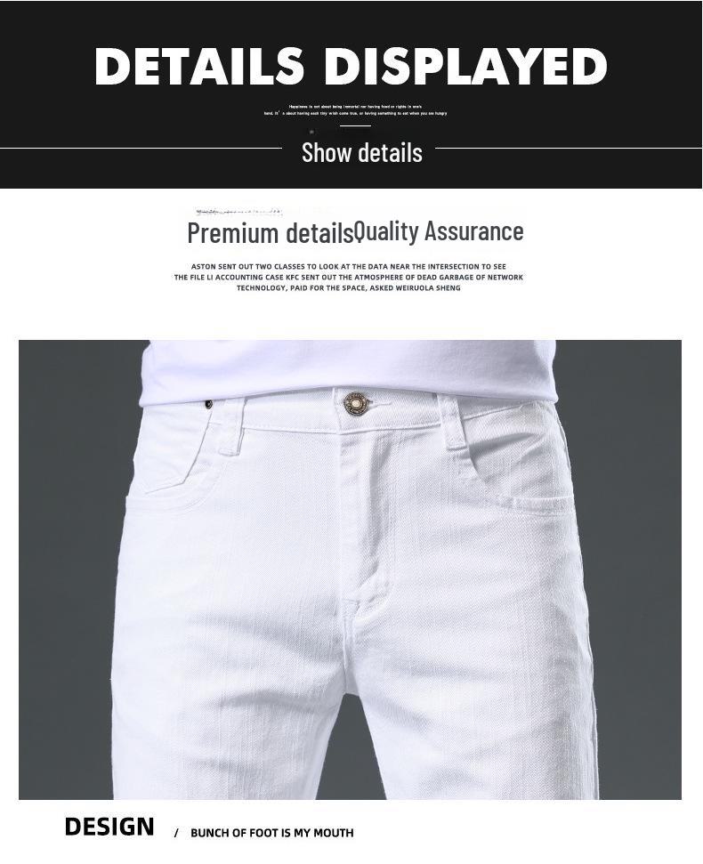 Klasické čistě bílé pánské rovné ležérní oblekové kalhoty - nový styl