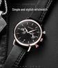 Sanda 1033 Men's Quartz Watch: Trendy Design with Leather Strap & Small Seconds Hand