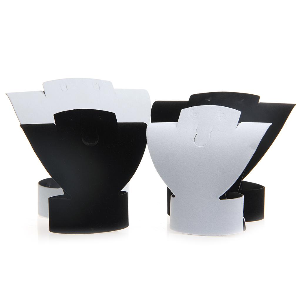 Černý Bílý Sametový Stojan na Náušnice Přívěsek Organizér na Šperky Stojanový Držák na Náhrdelník Stojan pro Výlohu