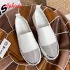 Fashion Aphixta 2025 New Crystals Luxury Leather Flats Shoes Women Hand Stitching Slip-on Flat Platform Footwear Plus Big Size 42 43