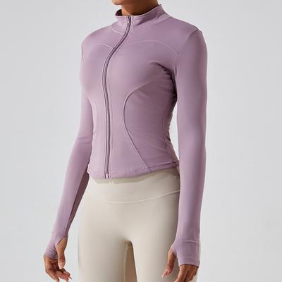Vêtements de Yoga Nude d'Automne et d'Hiver à Manches Longues pour Femmes Veste de Yoga Amincissante de Sport à Fermeture Éclair Haut Vêtements de Fitness