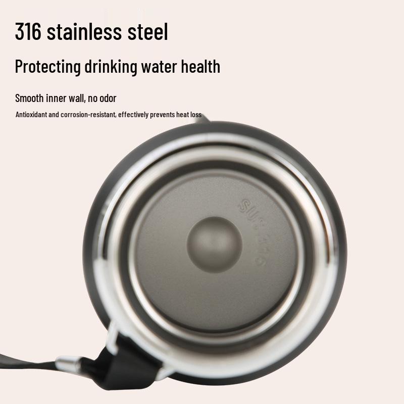 Premium 316 Stainless Steel Portable Sports Thermos with Tea Infuser and Lanyard