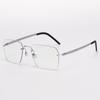 Men's Titanium Rimless Blue Light Blocking Glasses for Office and Business Use - Lightweight, Luxury, Fits Myopia Lenses, Unisex