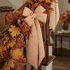 2Pcs Fall Thanksgiving Plaid Print Wreath Belt Farmhouse Ribbon DIY Craft Monogram Outdoor Indoor Autumn Decor