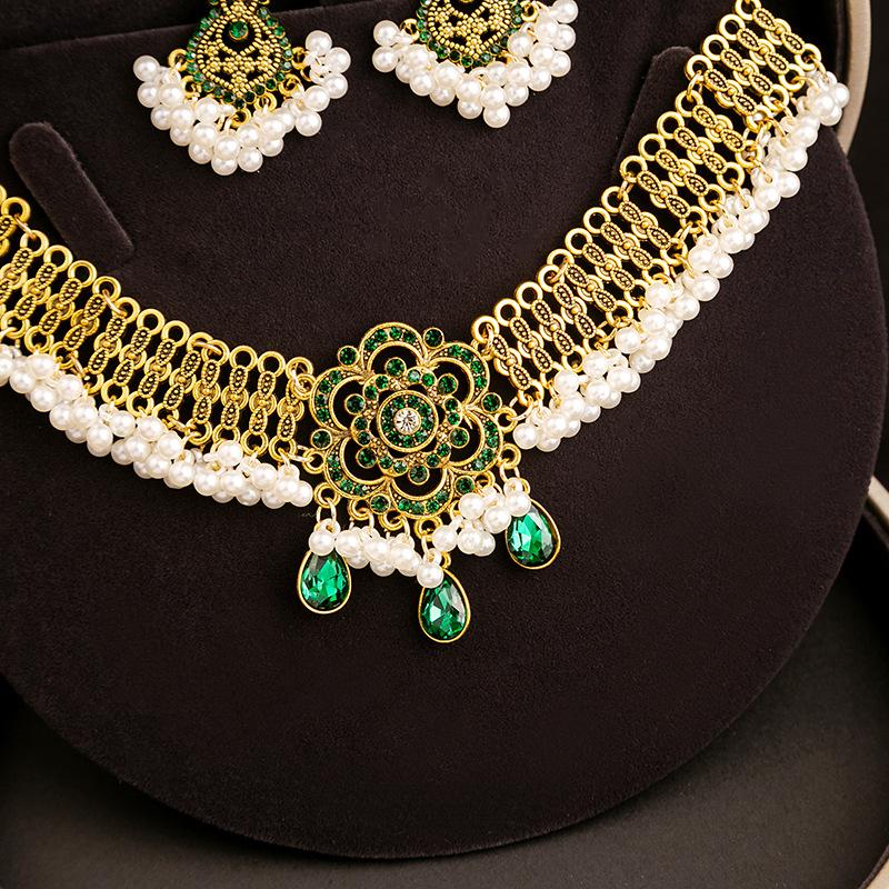 SKEDS New Arrival Bohemian Style Women Luxury Rhinestone Necklaces Earrings Trendy Lady Travel Party Jewelry Accessories Gift
