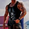 Men's Gothic Skull and Cross Metal Chains Biker Rock Punk Edgy Dark Tank Top Graphic Muscle Fit Sleeveless
