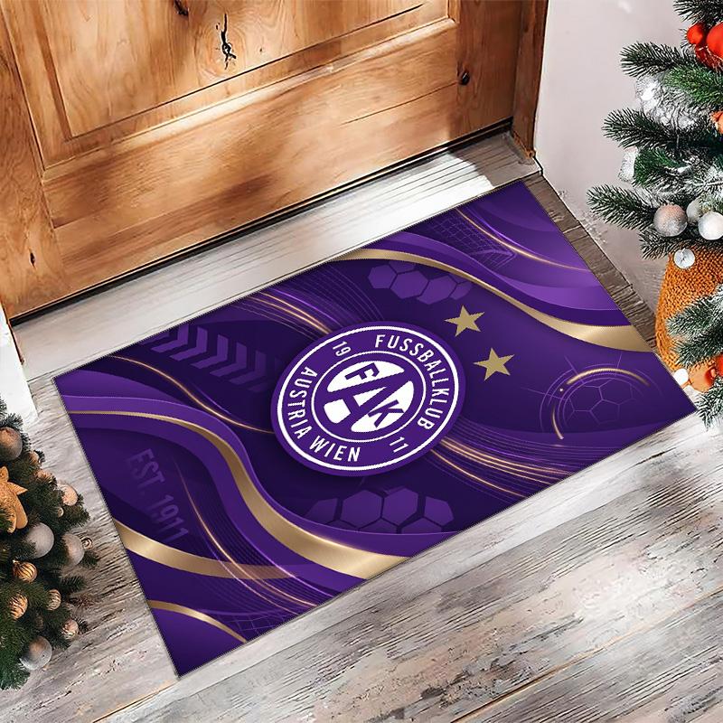 Austria Wien FC Soccer Football Pattern Soft Area Rug Non Slip Indoor Floor Carpet Sports Decor Mat for Bedroom