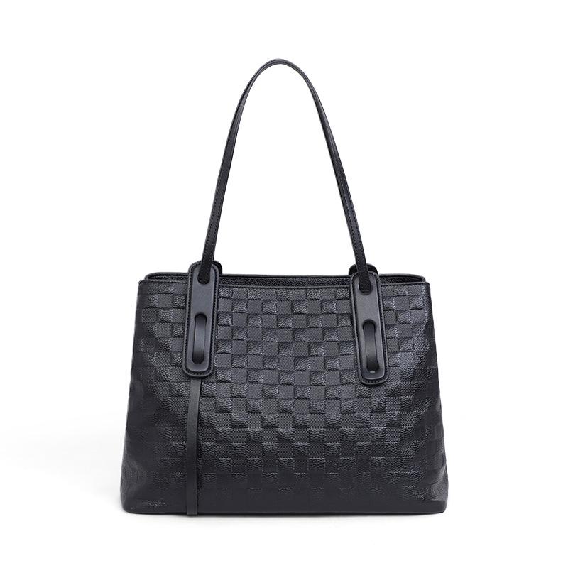 2026 Women's Genuine Leather Tote Bag - Trendy, Large Capacity, Handheld & Shoulder, Fashionable Commute Accessory