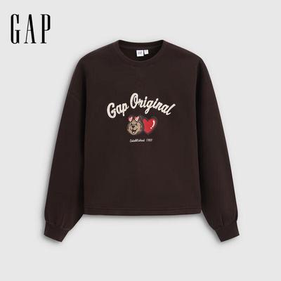 Women's Relaxed Bear Print Fleece Sweatshirt