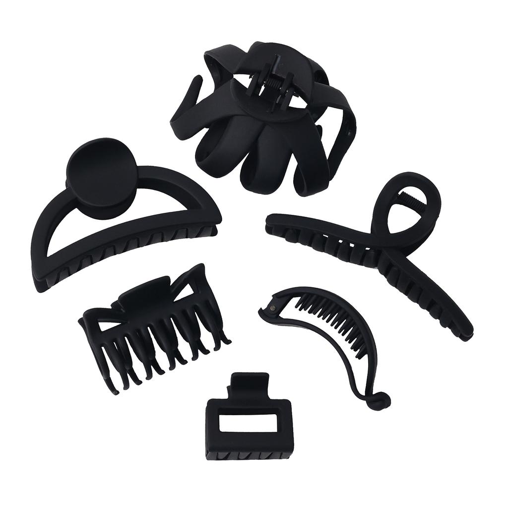6 Stück farbige neutrale Kern-Klammer-Haarspangen für dickes Haar, Damen-Haarschmuck, modische Kunststoff-Krabbenkralle Bobby P