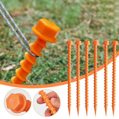 6Pcs 26.6CM Parafuso para Tenda Estaca Resistente Multifuncional Jardim Ao Ar Livre Quintal Camping Lona Canopy À Prova de Vento Pico de Chão Plástico Tenda Peg