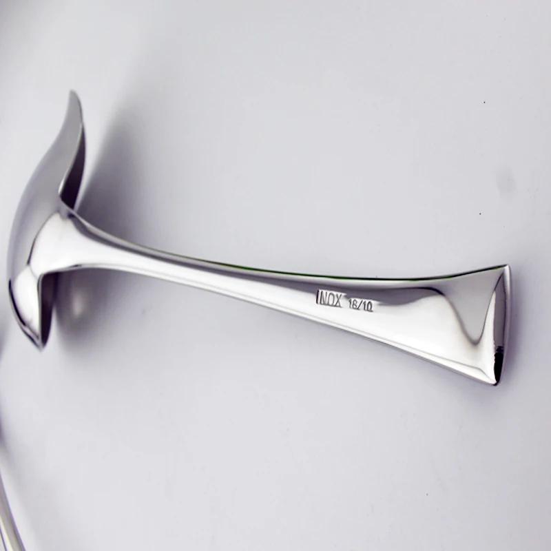 304 Stainless Steel Kitchen Cooking Sauce Drizzle Spoon with Spout, Long Handle Serving Soup Spoon