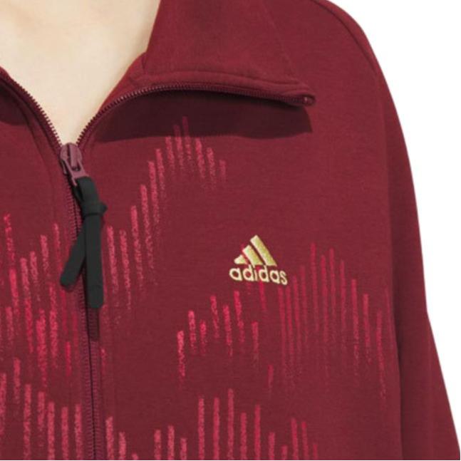 Adidas X Art Master Collaboration Jacket Li Keran Series Pattern Printed Sports Casual Jacket Women Jacket Dark-Red JF0790