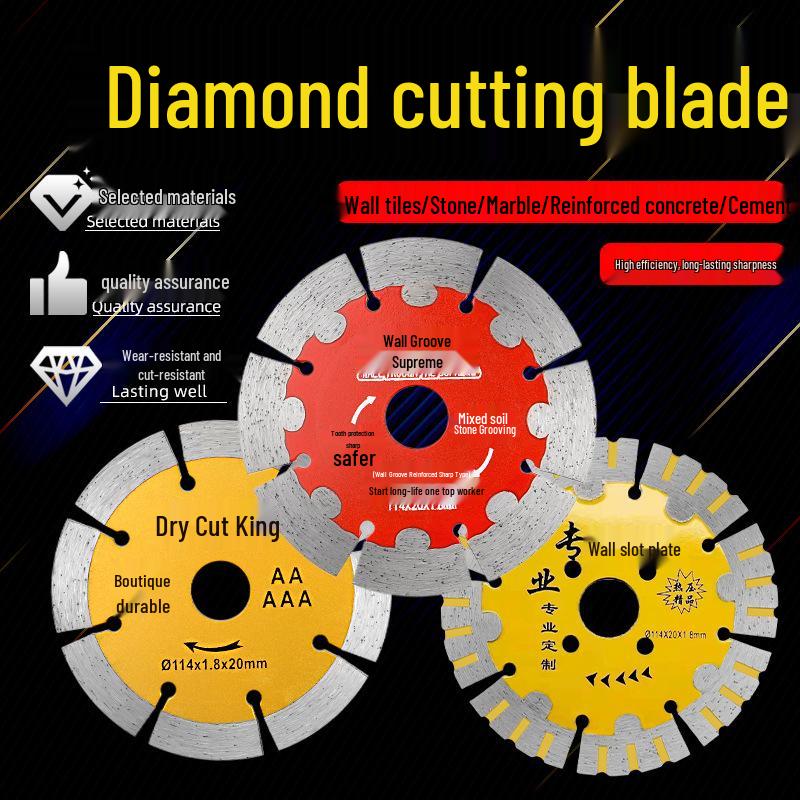Diamond Slotting Saw Blade for Tile, Concrete, Stone & Marble - Dry Cutting Angle Grinder Blade