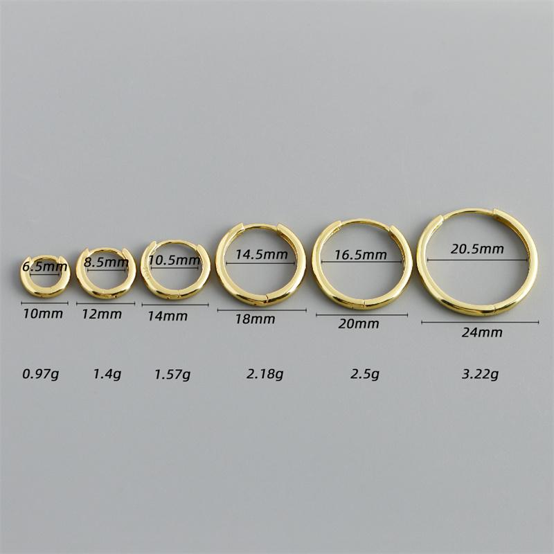 WANTME Pendientes de Aro Huggies Minimalistas Mate Góticos Unisex de Plata 925 para Mujeres Hombres Joyería de Hebilla para Oreja Piercing