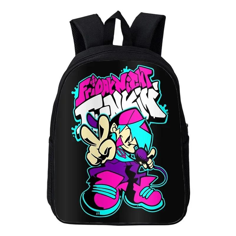 16 Inch Friday Night Funkin Backpack Toddler Kindergarten Bag Cartoon School Bags for Boys Girls Waterproof Kids Backpacks