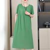Abiti eleganti taglie forti per donna Abito lungo vintage a maniche corte allentato casual