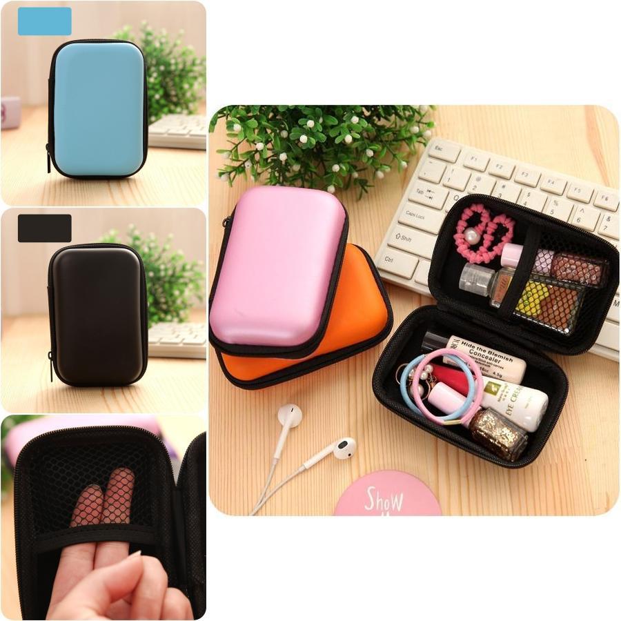 Elegant Mini Zipper Earphone Bag With Mesh Pocket And High Quality Eva Material For Safe Travel