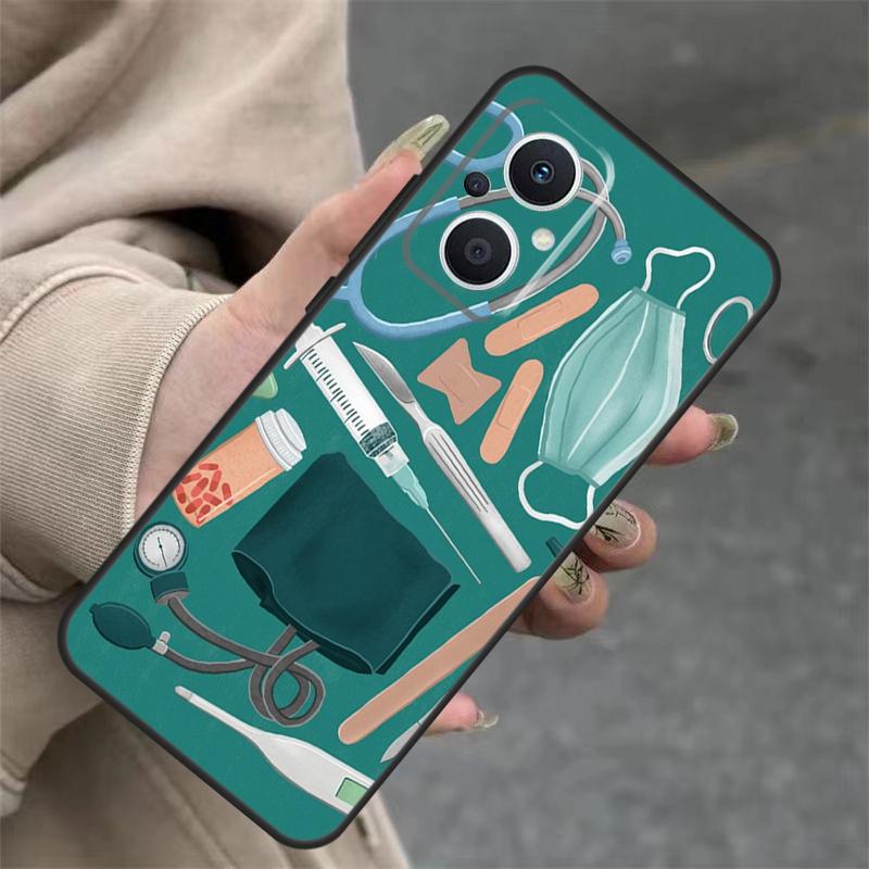 Cartoon Doctor Nurse Case For OPPO Reno 11 11F 10 Pro 4Z 5Z 8T 5 6 7 8 Lite OPPO Find X5 X6 Pro X2 X3 Lite Cover
