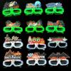 LED Halloween Luminous Glasses Flashing Fluorescent Glasses Funny Party Glowing Glass  Costumes