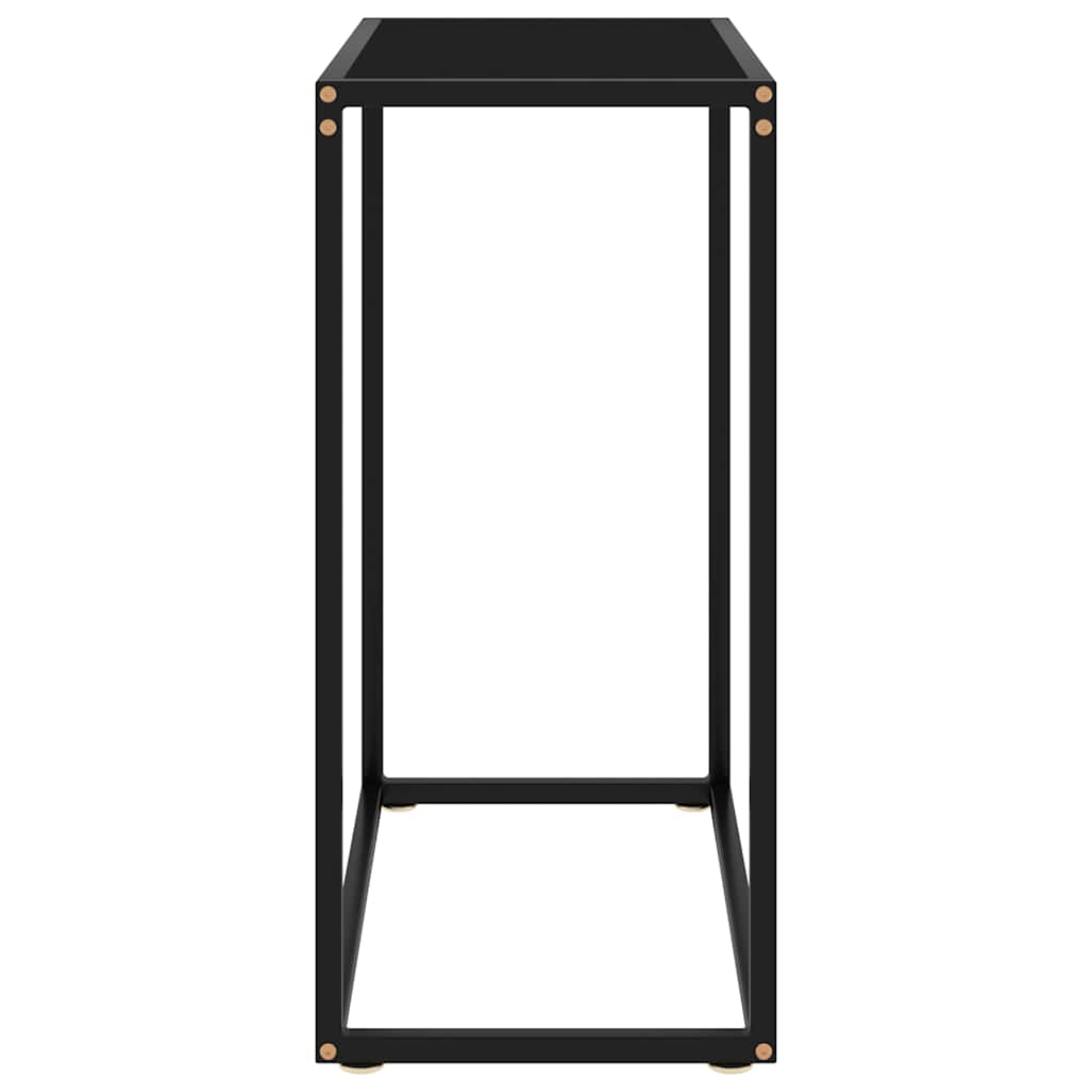 Console Table Black 60 X 35 X 75 Cm Tempered Glass