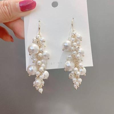 Retro Hongkong Perlencluster Quastenohrringe - Vielseitiger Statement-Schmuck für Frauen