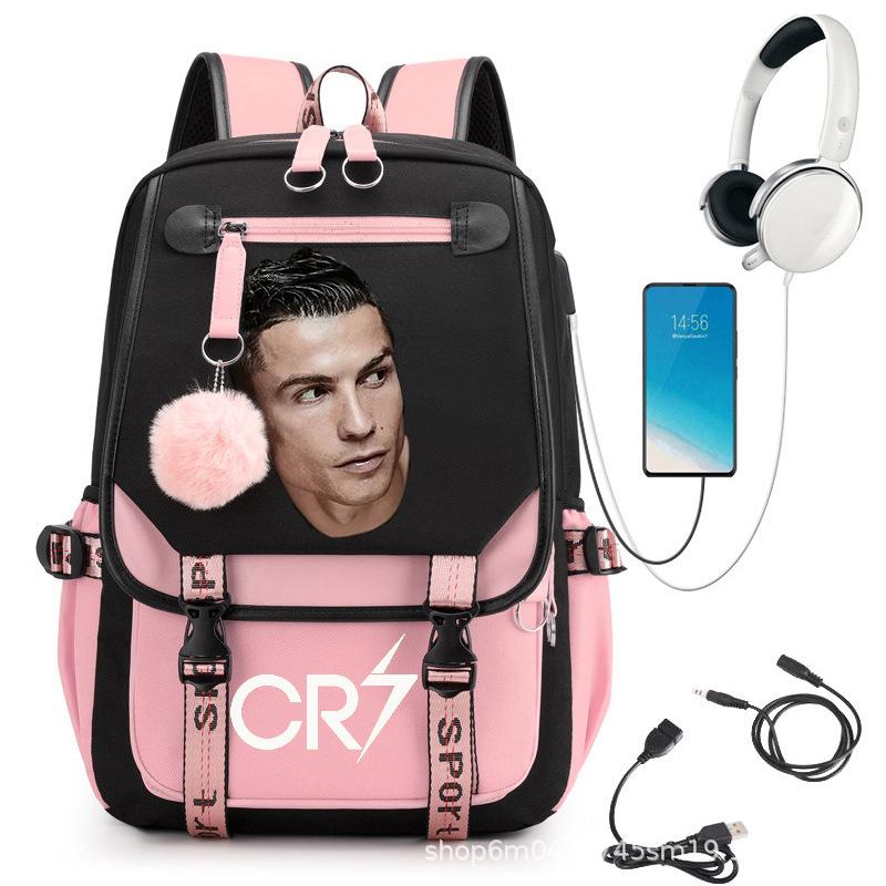 Large Capacity Schoolbag with Shoulder Strap; Student Three-piece Pencil Case Set