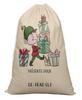 Printtoo 2 Pcs Large Santa Sacks With Drawstring Canvas Xmas Gifts Bags For Kids Christmas 27x20 Inch