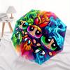 1pc Powerpuff Girls Automatic Opening Folding Umbrella - 8 Bone Iron Frame, Portable Design, Outdoor, Ideal Gift for Fans, Travelers, Daily Use.K