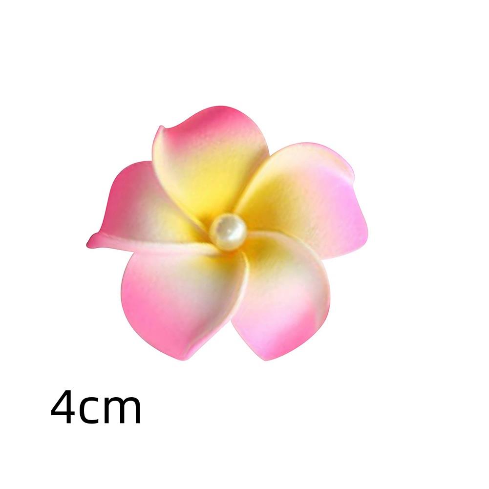 Pearl Flower Hair Clip Plumeria Flowers Side Bangs Clip Beach Claw Clips Headpiece For Women Hawaiian Barrettes Accessories