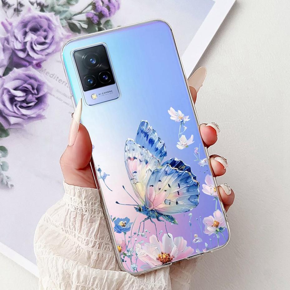 Cute Painting Phone Case For Vivo V21 V21e 4G 5G Soft Silicone TPU Back Covers For Vivo V21s V21 V21E Cases Bumpers