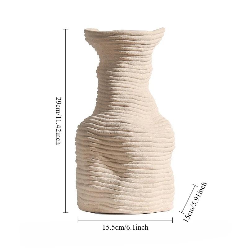 Nordic Abstract Ceramic Texture Vase,retro Wabi Sabi Style Flower Arrangement Ornaments,living Room Bedroom Entrance Decoration