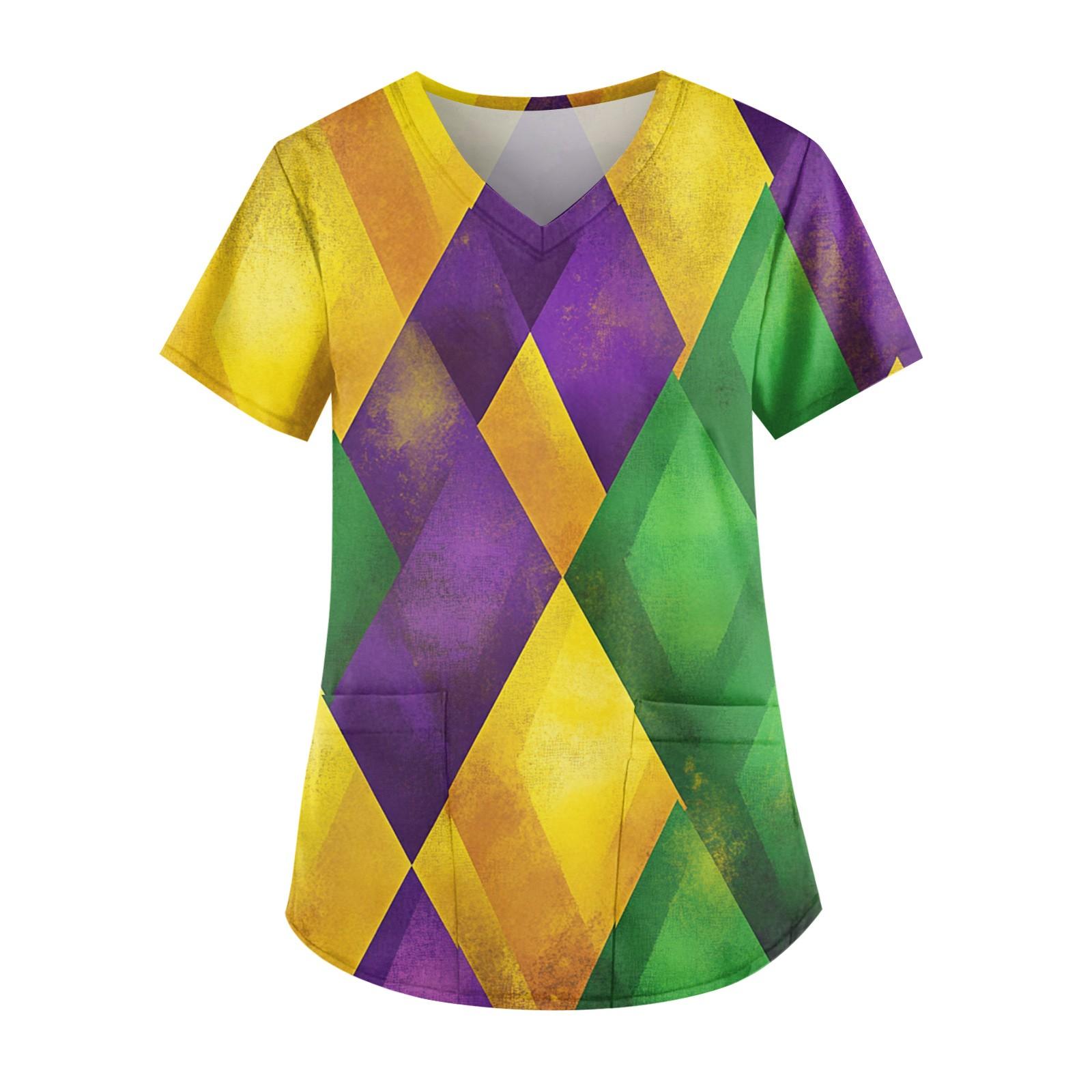 

Жіночі модні повсякденні топи з принтом і захисний робочий одяг із V-подібним вирізом XL жовтий