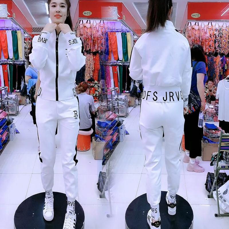 

Женский спортивный костюм Осень Зима Повседневная мода Корейский приталенный пиджак С длинным рукавом Свитер Брюки Набор из двух предметов для женщин 4XL