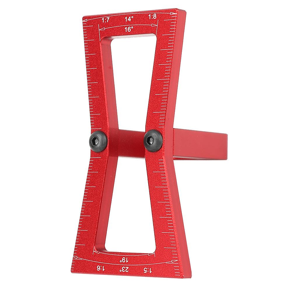 DIY Woodworking Dovetail Ruler Marker Wood Joints Gauge Guide Tool (1:5 1:7, 1:6 1:8) (Red)