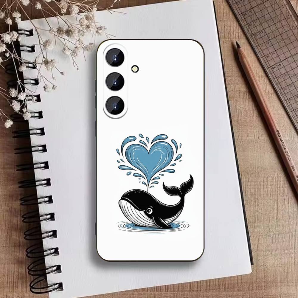 Whale Fall-Art Phone Case For Samsung Galaxy A73,A21s,A22,A31,A52,A53,A71,A41Soft Black Shell